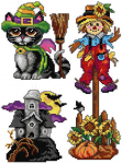 Crafting Spark Halloween siuvinėjimo kryželiu rinkinys, 14ct plastikinė drobė, 27 spalvų
