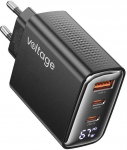 Įkroviklis jungiama į tinklą Voltage GaN Charger 67W PD 3.0 QC 4.0 USB-A 2x USB-C Digital Ekranas juoda