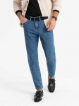 Ombre Clothing Vyri&scaron;kos kelnės tamsiai mėlynos - ombre drabužiai