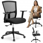 Reguliuojama biuro kėdė, ergonomi&scaron;ka, TILT funkcija, juoda, kompiuterio, sukamoji, ofiso, darbo