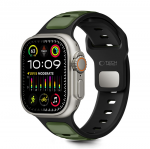 Tech-Protect IconBir Line apyrankė skirta Apple Watch 44 / 45 / 46 / 49 mm - juodos spalvos ir žalios spalvos