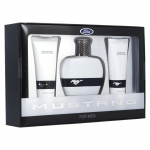 Set Ford: Mustang Baltas Eau De Toilette For Men, 100 ml + Mustang Baltas After-Shave Balm, 100 ml + Mustang Baltas Kūno prausiklis For Hair & Body, 100 ml