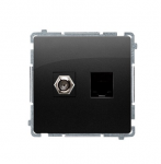 Kontakt Simon BMAFRJ45.01/49 Simon Basic antenos lizdas F tipo + RJ45 kat. 6 (modulis), juodas BMAFRJ45.01/49