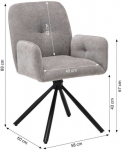 Homestyle4U Aptrauktas krėslas, 56x86.5x62 cm, pilka