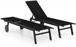 Promotions Poilsio kėdė, 150.5x59x33.5 cm, juoda, reguliuojama atlo&scaron;o padėtis, metalas