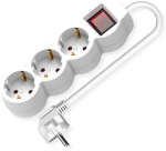 VALUE 3-fach Steckdosenleiste mit Schalter, runde Dosen, wei, 3 m