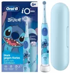 Braun Oral-B iO Kids Stitch, Vaikams, Besisukantis dantų &scaron;epetėlis, Kasdienė priežiūra, Jautrus, Labai jautrus, Mėlyna, 2 min., Mėlyna