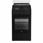 Viryklė Whirlpool Cooker | W5G8LMSWTB | Hob type Gas | Oven type Electric | Juodas | Plotis 50 cm | Gylis 60 cm | 60 L