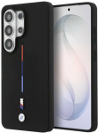 Dėklas BMW M Silicone Tricolor Line MagSafe do Samsung Galaxy S26 Ultra juoda