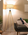EDISHINE pastatoma LED lempa su mediniu trikoju, pritemdoma, E27 lizdu ir pulteliu, KL-DF077