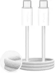Puro Fabrik 4 100W duomenų perdavimo ir įkrovimo kabelis | USB-C į USB-C | 100W | 1 m | baltas