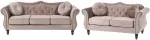 Sofa Beliani 5 vietų svetainės baldų komplektas SKIEN, veliūras, smėlio ir juodos spalvos