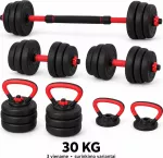 Fitker Reguliuojamas hantelis, &scaron;tanga ir giria, rinkinys 3-in-1