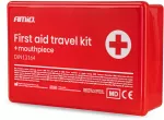 Apteczka samochodowa dėžutėje plastikowym din13164 su ustnikiem amio-05012