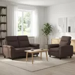 Sofa Sofos komplektas 2 vnt. Tamsiai rudas Audinys