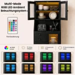 Promotion Virtuvinė spintelė su durimis ir reguliuojamu LED ap&scaron;vietimu, juoda, 60 x 40 x 163 cm