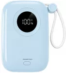 Powerton ENERGY PASTEL EDITION Powerbank 10000mAh, 2x USB-C, 22.5W, zintegrowane kable, mėlyna