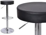 Juoda baro kėdė, dirbtinės odos apmu&scaron;alai, reguliuojamas auk&scaron;tis, 360&deg; pasukama, virtuvės baro kėdė, kosmetinė kėdė, manikiūro kėdė