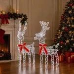 3D Kalėdų elnias LOVIISA 2 vnt. 180 LED &Scaron;alta balta