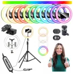 2control Rgb žiedinė lempa su stovu, nuotolinio valdymo pulteliu Bt, skirta Tiktok Youtube 26cm 360&deg; galinga
