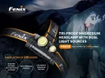 Fenix Hm65r Led galvos žibintas, maksimalus 1000 liumenų prožektorius ir 400 liumenų platus spindulys, vandeniui atsparus galvos žibintas, įkraunamas per Usb C, tinkamas bėgimui takais, alpinizmui sniegu, naktiniam važiavimui dviračiu