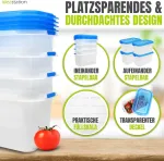 Idea-station &scaron;aldymo indelių rinkinys, 4 vnt. &ndash; 1000 ml &ndash; sukraunami &scaron;aldymo indeliai su dangteliais &ndash; nedūžtantys indeliai &scaron;aldymui &ndash; saugūs maistui ir be Bpa