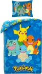 Pokemon Patalynės Komplektas su Pikachu, Glumanda, 140x200cm