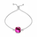 Diamond Sky Jewelry Sidabrinė apyrankė moterims DiamondSky &bdquo;Glare (Fuchsia)&ldquo;