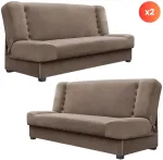 Mebel Elite I&scaron;skleidžiama sofa-lova PIANO, 2 vnt., smėlio spalvos