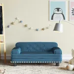 Fotelis Vaiki&scaron;ka sofa, mėlynos spalvos, 70x45x30cm, aksomas
