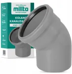 Ventiliatorius Millto kanalizacijos alkūnė 110 mm 45&deg; pvc pp jungtis vamzdžių vandens fitingas