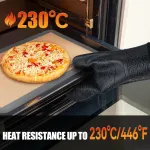 Sopito silikoninės orkaitės pir&scaron;tinės, 6 vnt. rinkinys, puodų laikiklių pir&scaron;tinės, 230 &deg;c, atsparios kar&scaron;čiui, ypač ilgos, neslystančios, skirtos maisto gaminimui, kepimui, orkaitei, mikrobangų krosnelei, juodos