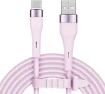 Kr&uuml;ger&matz Km1268-1p Usb kabelis - Usb Type C 1 m silikoninis rožinis