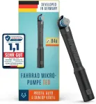Alphatrail Ted Micro siurblys &ndash; visiems ventiliams 8,3 baro / 120 Psi maksimalus slėgis I efektyvi teleskopinė funkcija I Cnc apdirbtas aliuminio oro siurblys I dviračio siurblys prancūzi&scaron;kam ventiliui, automobilio ventiliui ir Dv