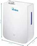 Ardes - ar8u10 ultragarsinis drėkintuvas nebulo 30 w, profesionalus kambario drėkintuvas namams ir biurui, talpa 4 litrai, 3 garų lygiai, su dideliu jutikliniu valdymo skydeliu, tylus ir eleganti&scaron;kas, baltas
