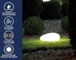 Beper P207ilo241 rgb led saulės sodo &scaron;viestuvas - automatinis saulės lauko &scaron;viestuvas ip44, dekoratyvinis akmens arba kamuolio &scaron;viestuvas, įkraunamas saulės energija, 8 valandų autonomija, su įsmeigiamu smaigu tvirtinimui