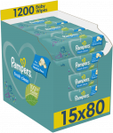 Drėgnos servetėlės Pampers Fresh Clean, 15 pak. x 80 vnt., 1200 servetėlių