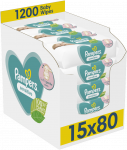 Drėgnos servetėlės Pampers Sensitive 15 pakuočiųx80vnt., 1200 servetėlės