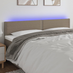 Galvūgalis su LED, taupe spalvos, 200x5x78/88cm, audinys