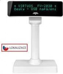 Virtuos Virtuos VFD klientų ekranas Virtuos FV-2030W 2x20 9mm, USB, baltas