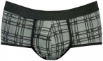 ANAIS MEN BOXER & BRIEF ANAIS Men Balance Brief S Juodas-Pilkas Check Microfiber Comfort Fit
