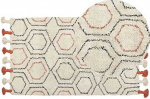Beliani Medvilnės kilimėlis 80 x 150 cm beige- oranžinė HAJIPUR Lumarko!