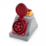 N001TRG Fiksuotas maitinimo lizdas kombinuotas 32A/5P + pagrindinis jungiklis, ELS Elektrotechnika, N001TRG
