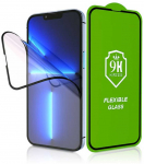 LCD apsauginis stikliukas Bestsuit Flexible Hybrid Glass 5D Apple iPhone 16 Pro pritaikytas dėklui juodas