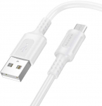Oem Borofone Kabelis BX111 Feliz - USB į Micro USB - 2,4A 1 metras baltos spalvos