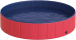 Pawhut Didelis baseinas &scaron;unims, plaukimo baseinas i&scaron; PVC ir medžio, raudonas, &Oslash;140xH30 cm