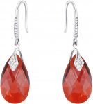 Diamond Sky Jewelry Sidabriniai auskarai moterims DiamondSky &bdquo;Baroque III (Raudona Magma)&ldquo; su Swarovski kristalais