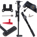 Dviračio pompa su manometru, juoda