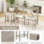 Promotions Baro stalo komplektas, 150x48x92 cm, Pilkai smėlinis