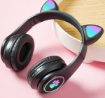 Aptel Belaidės ausinės ZS7F su LED kačių ausimis ir Bluetooth 5.0, juodos